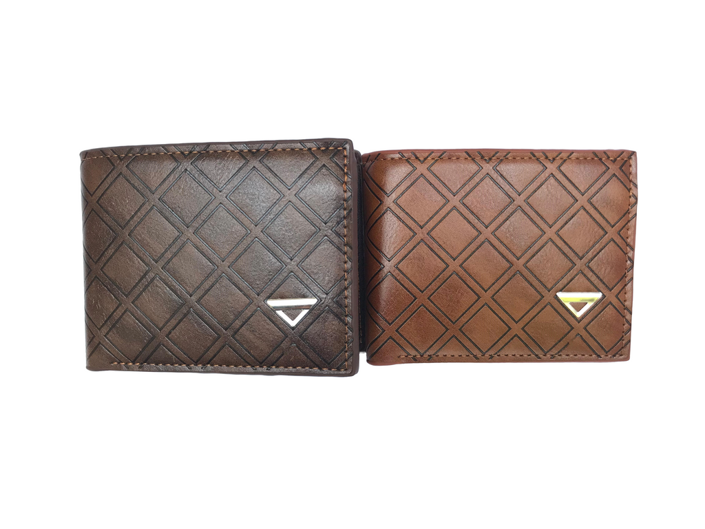 Geometric Patterned Leather Wallet – Classic & Sleek
