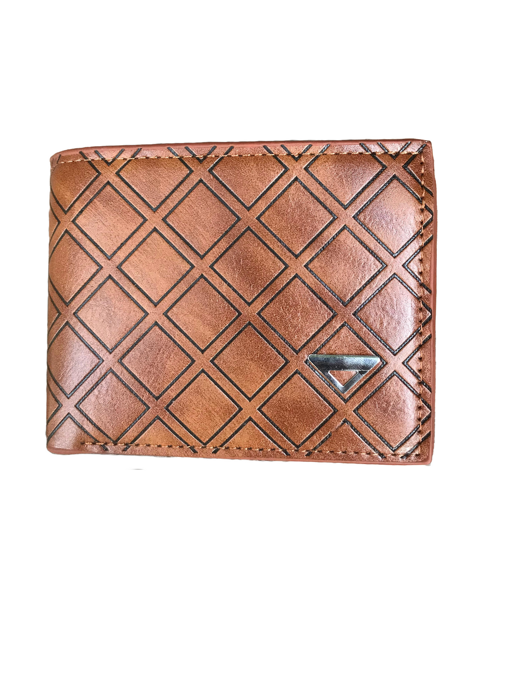 Geometric Patterned Leather Wallet – Classic & Sleek