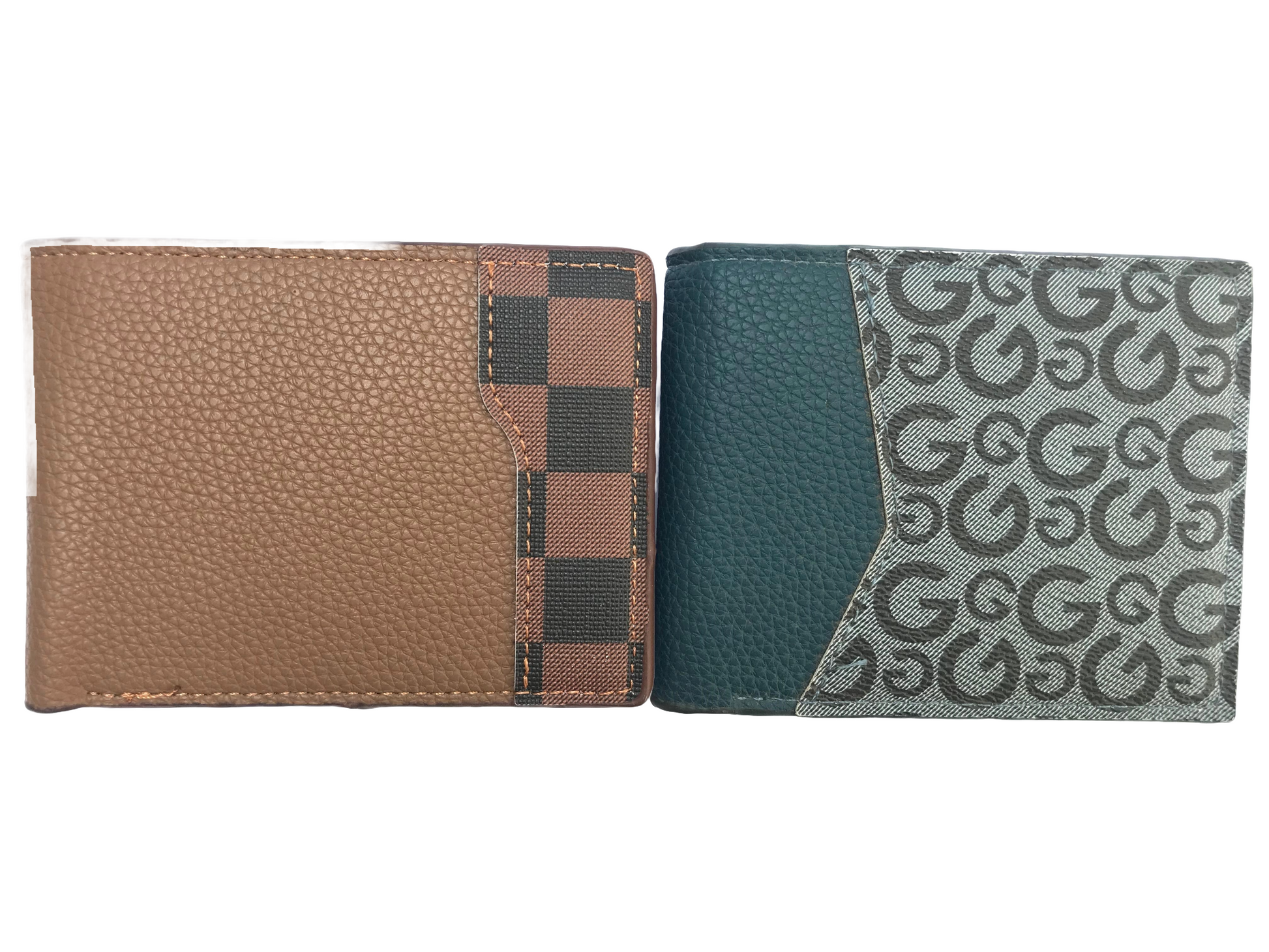 Men's Classic Bi-Fold Wallet - Checkerboard & Monogram Style
