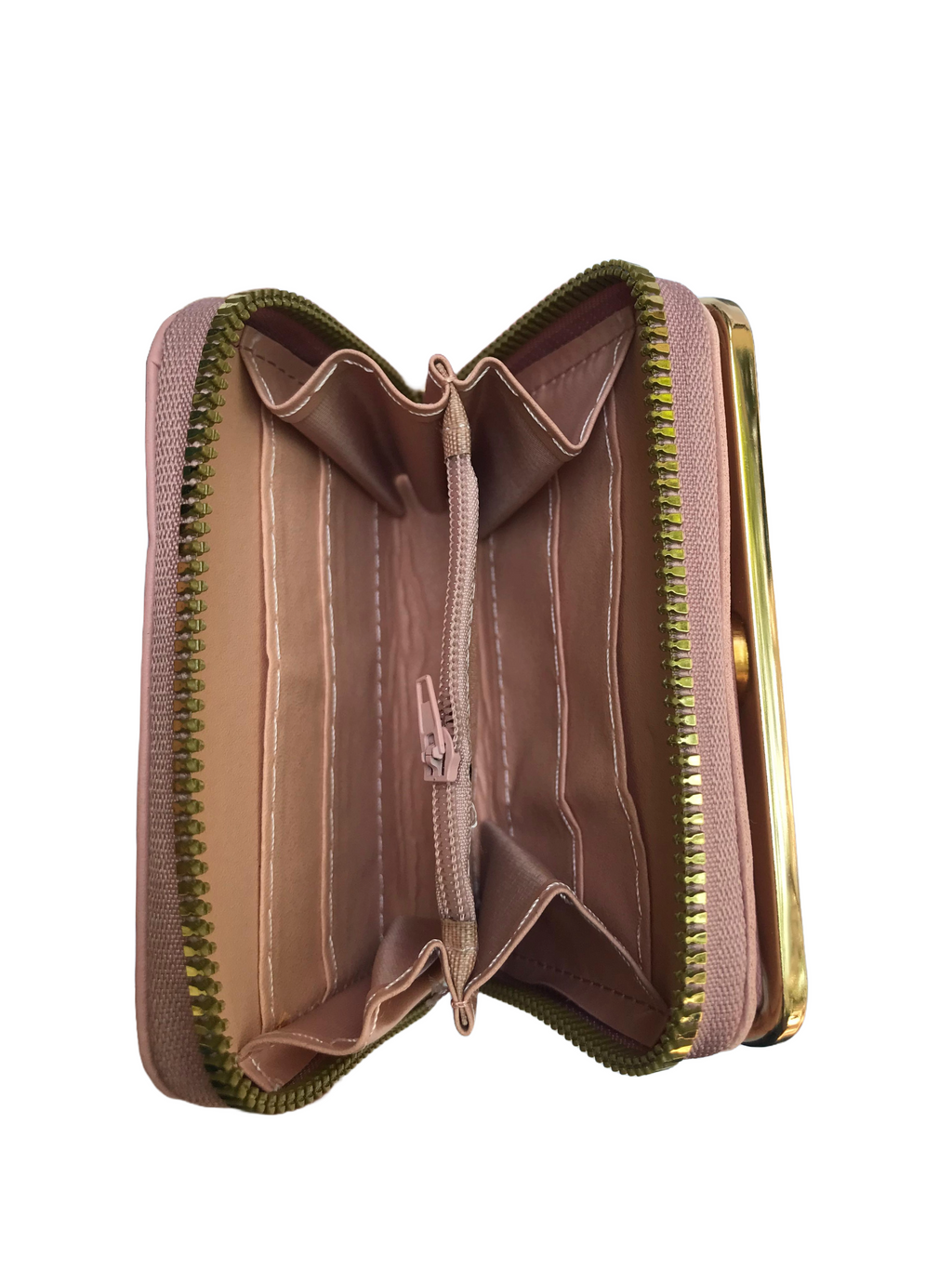 Fashionable Zipper Wallet with Pom-Pom and Card Slots