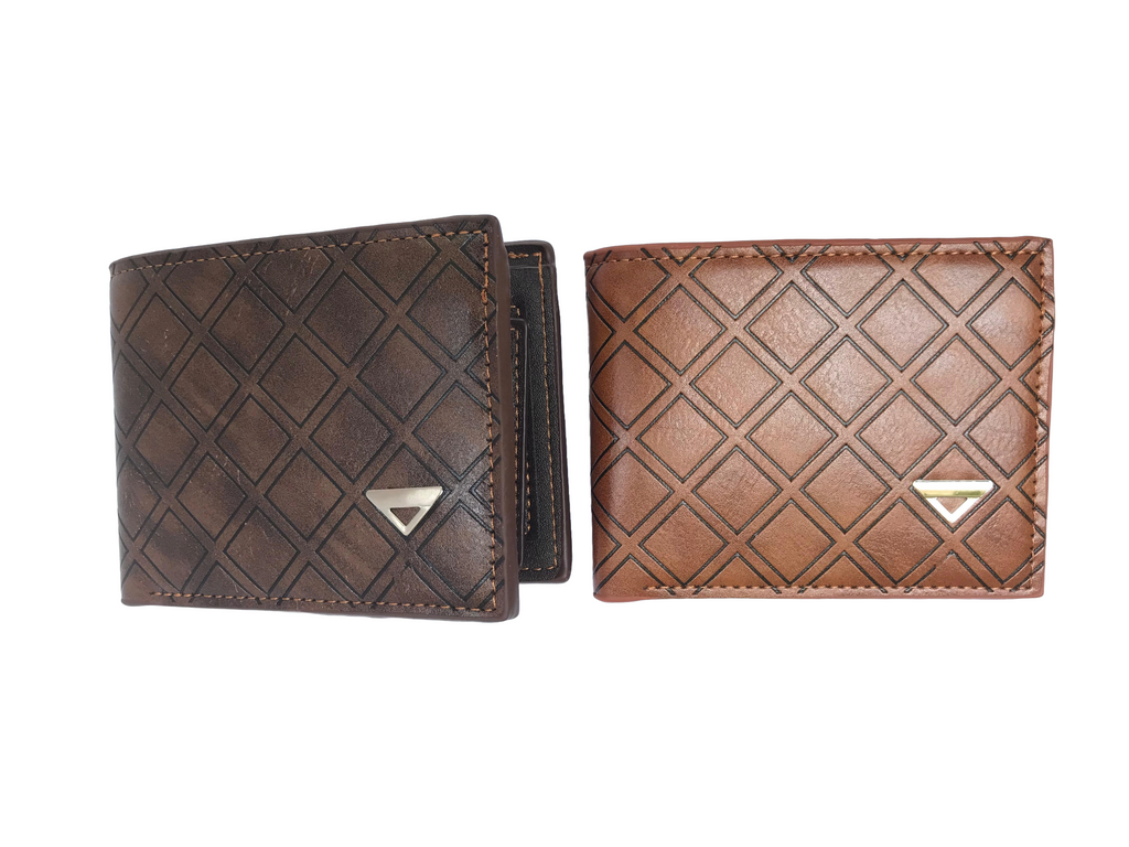 Geometric Patterned Leather Wallet – Classic & Sleek