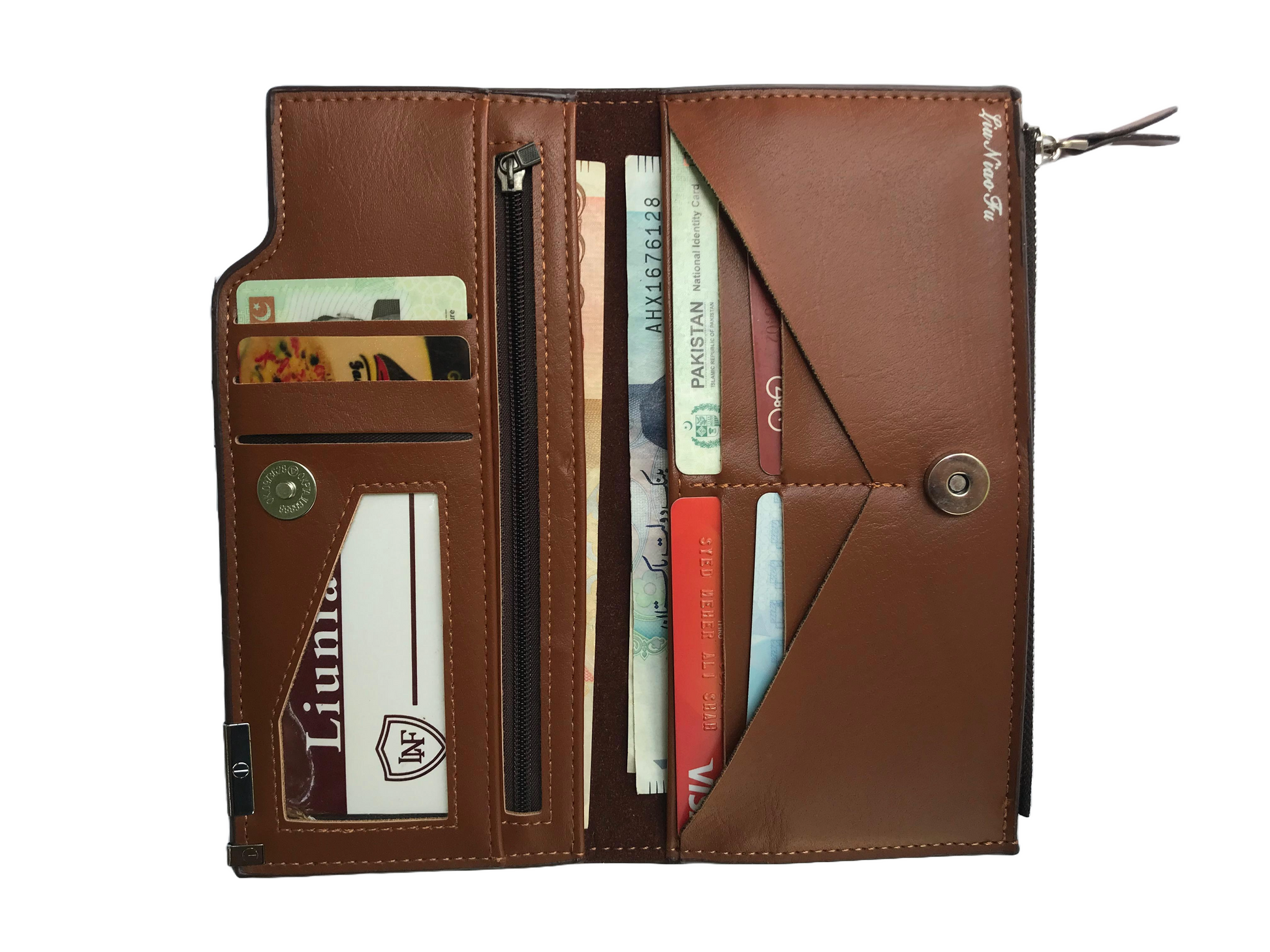 Liuniao Fu Premium Brown Long Wallet