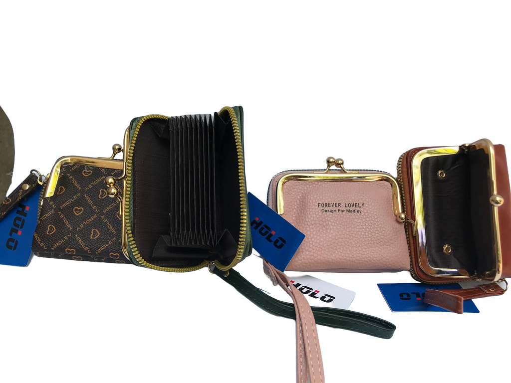 Accordion Card Holder & Coin Purse with Clasp Closure