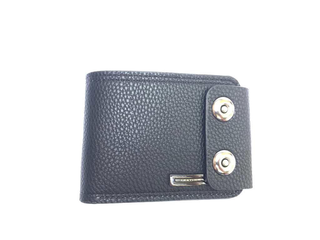 Modern Black Snap Wallet